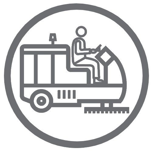 Hire Industrial Cleaning Equipment Ride-On Adobe Icon