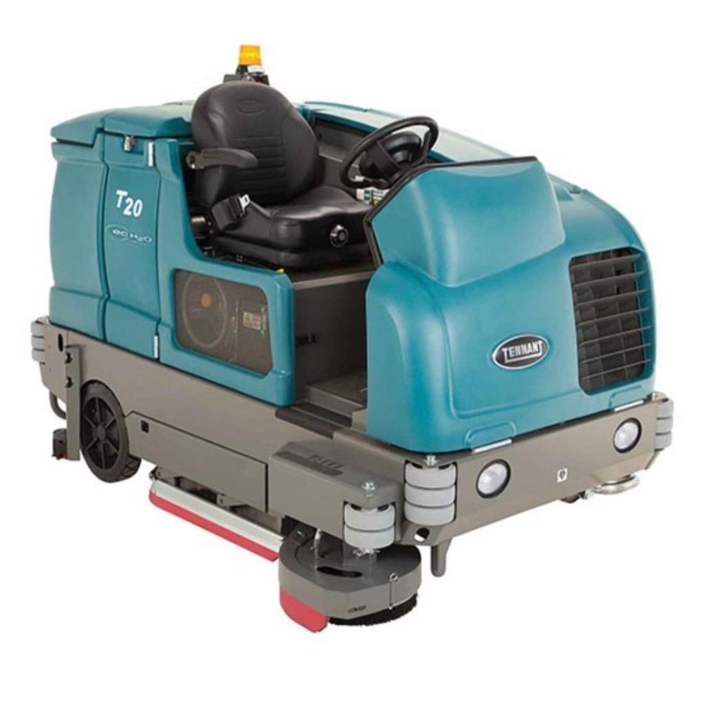 Ride-on industrial scrubber Tennant T20 for factory and production floor cleaning