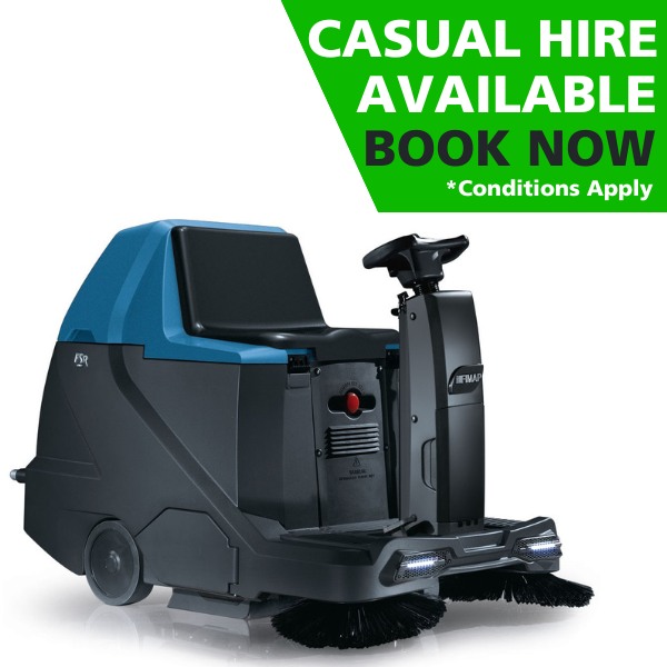 Hire Fimap FSR Battery Powered Ride-On Compact Sweeper with Dual Side Brooms Hire