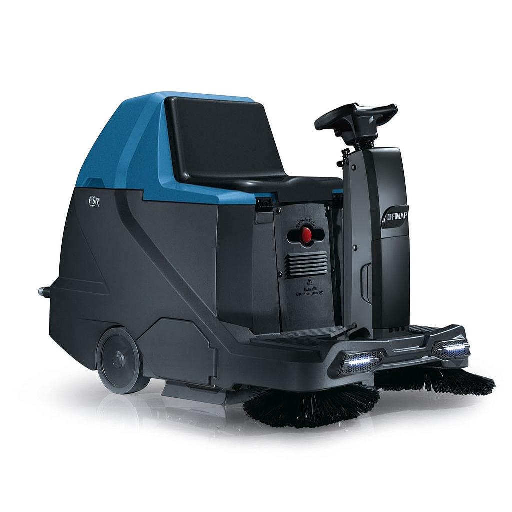 Fimap FSR battery powered Compact Ride-On Sweeper with dual side brooms
